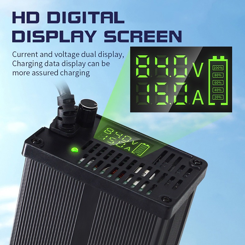 48V Aluminum Shell Adjustable  - 84V 20A Smart Charger ulasan dan harga