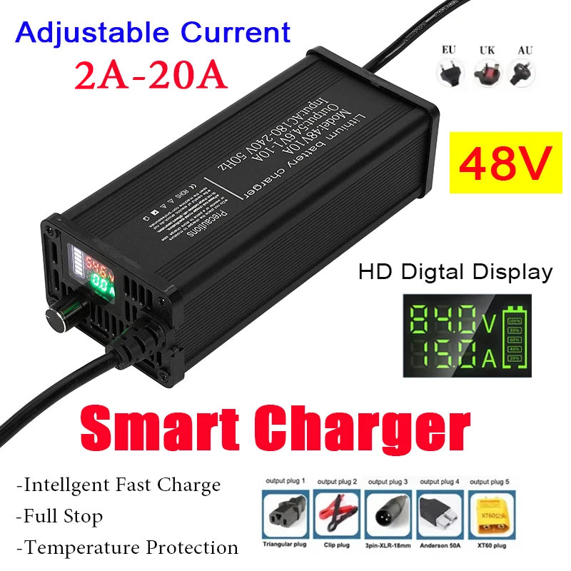 48V Aluminum Shell Adjustable  - 84V 20A Smart Charger ulasan dan harga